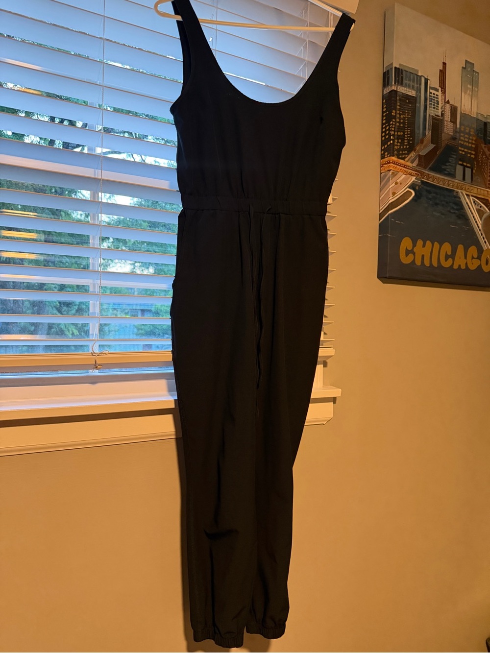 Abercrombie & Fitch Black Sleeveless Drawstring Jumpsuit